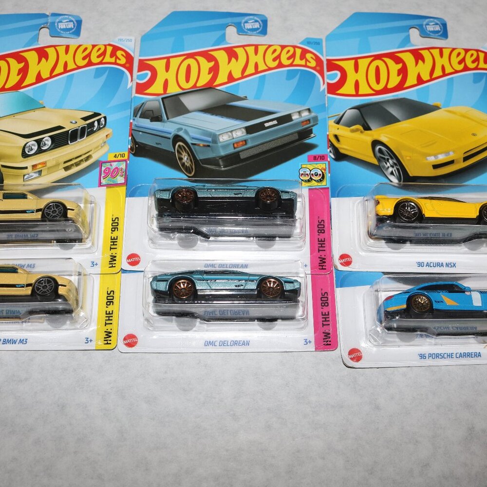Hot Wheels 80s and 90s lot of 6 all nip